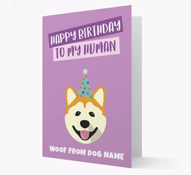 Personalised 'Happy Birthday To My Human' Card with {breedCommonName} Icon